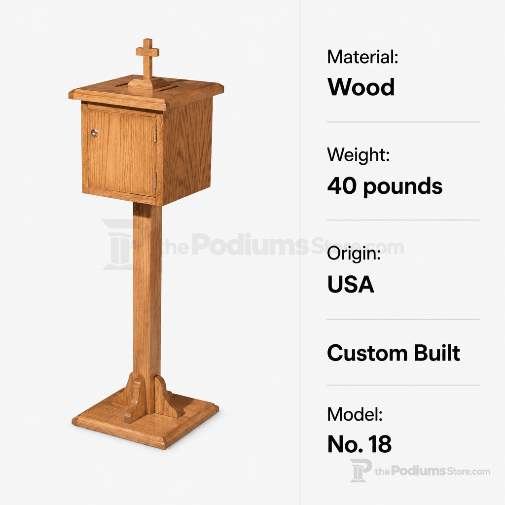 Wood Tithe & Prayer Box (PS-18) Tithe & Prayer Box NO 18 Light Oak 35 - thePodiumsStore