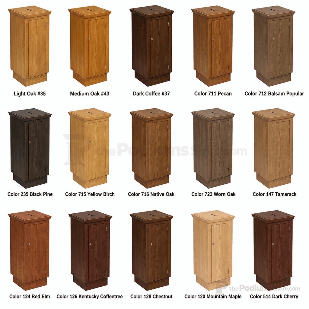 Wood Tithe & Prayer Box (PS-40) Tithe & Prayer Box NO 40 Light Oak 35 - thePodiumsStore