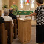 Wood Tithe & Prayer Box (PS-40) Tithe & Prayer Box NO 40 Light Oak 35 - thePodiumsStore