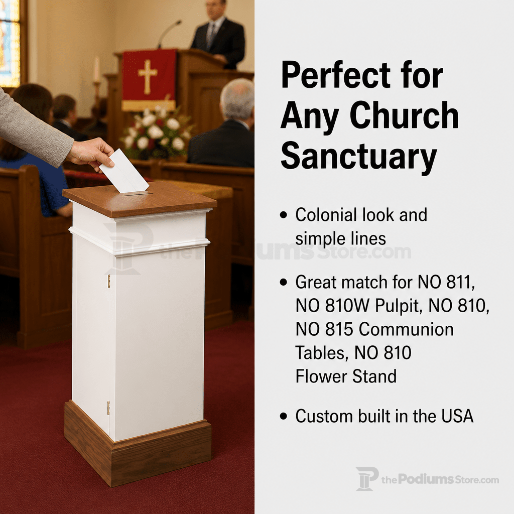 Wood Tithe & Prayer Box (PS-80) Tithe & Prayer Box NO 80 Light Oak 35 - thePodiumsStore
