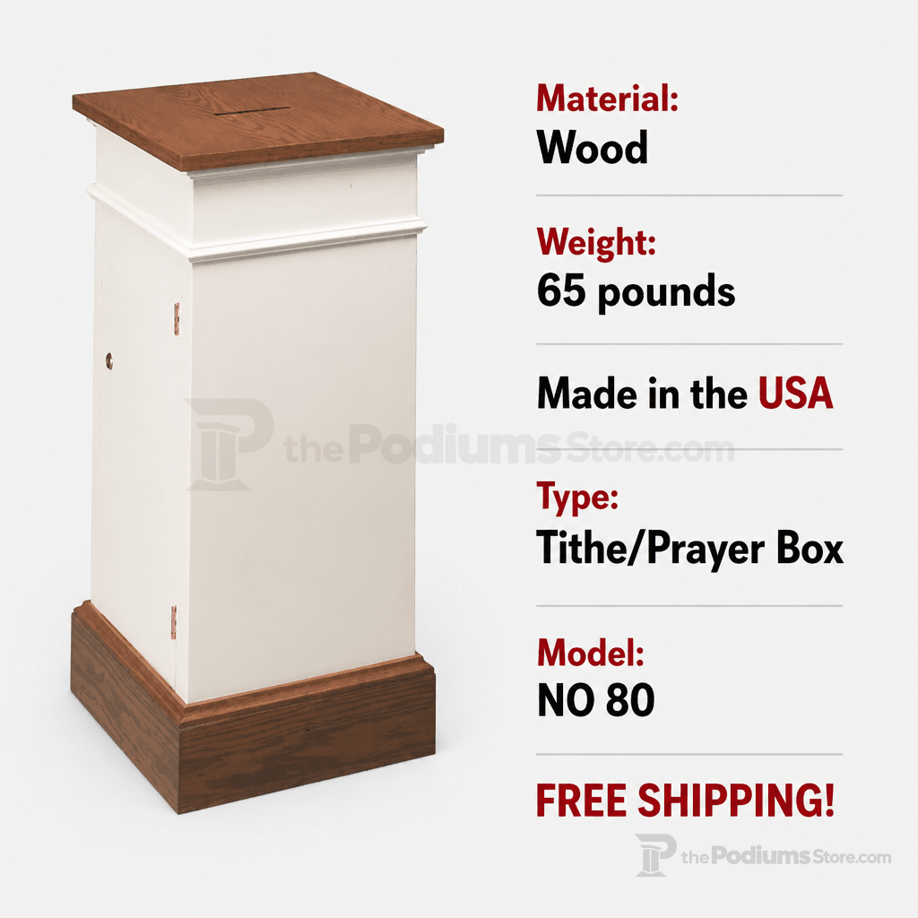 Wood Tithe & Prayer Box (PS-80) Tithe & Prayer Box NO 80 Light Oak 35 - thePodiumsStore