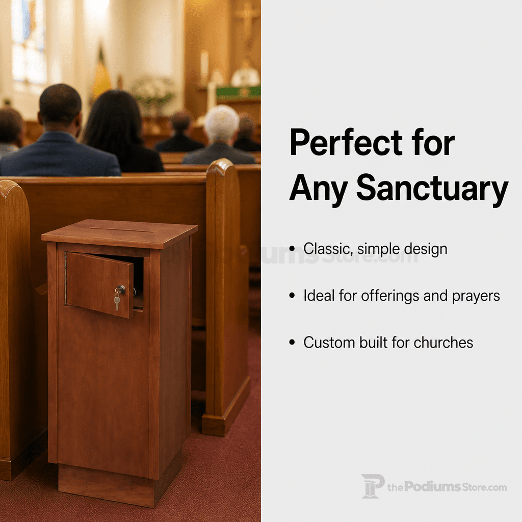 Wood Tithe & Prayer Box (PS-TTB-211) Tithe & Prayer Box TTB-211 Light Oak 35 - thePodiumsStore