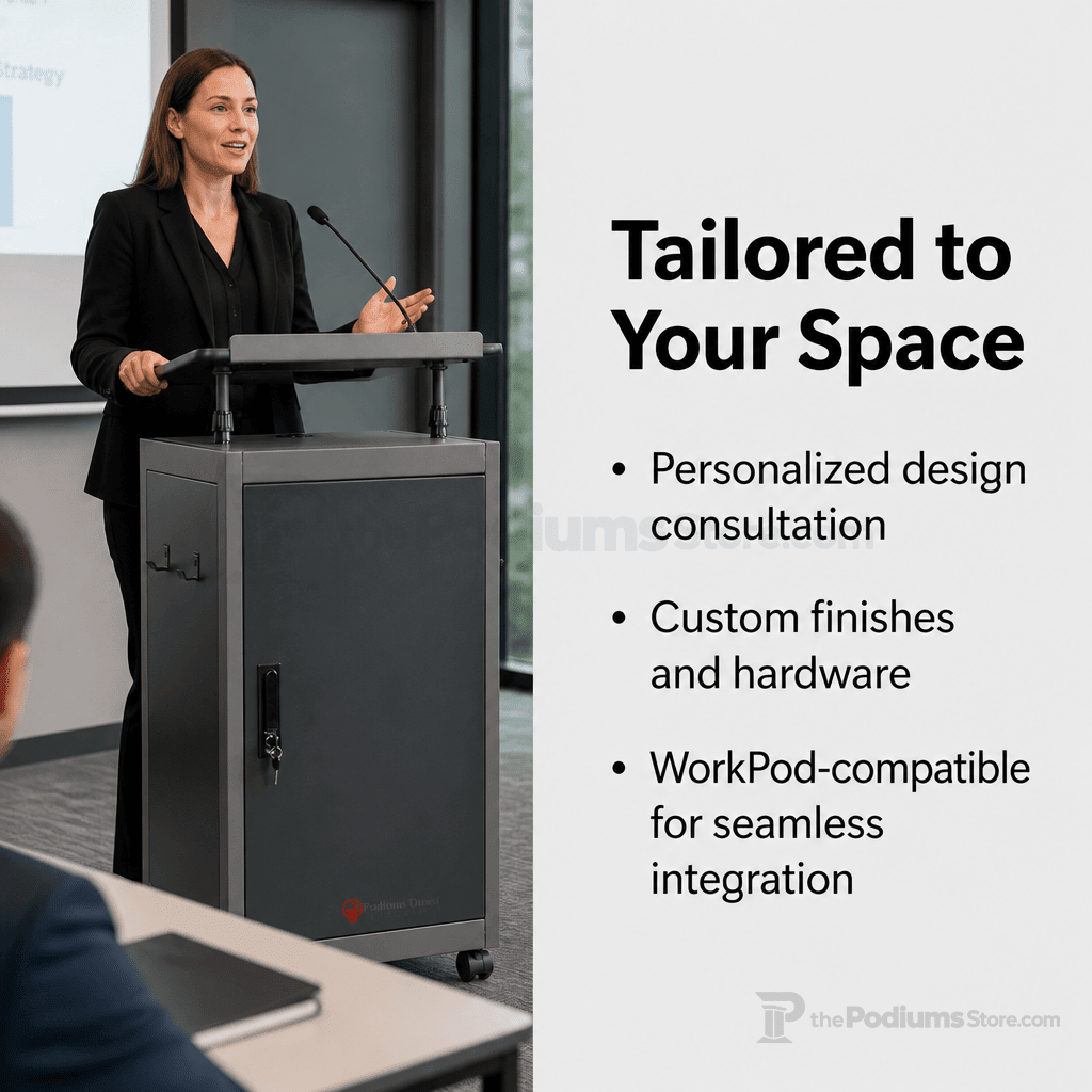 WorkPod Mobile Lectern Non-Sound Lectern TWPL - thePodiumsStore