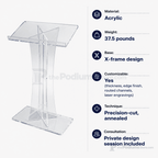 X-Style Acrylic Lectern Acrylic Lectern LECTX - thePodiumsStore